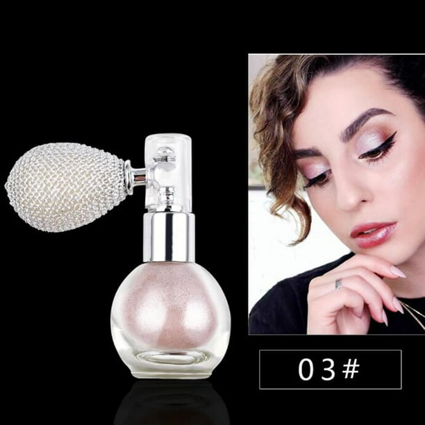 Resaltador en polvo, brillo brillante, polvo brillo, brillo, maquillaje, brillante para el cabello, cara, cuerpo, cosméticos, mujeres , rosa desnudo 75 cm cm x 39 cm Colco Espray iluminador