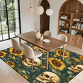 thumbnail image 6 of CURLYOOT Skull Sunflower Area Rugs 5'x7' Washable Rug Large Living Room Rug Non Slip Halloween Indoor Floor Carpet for Dining Room Bedroom Home, 6 of 7