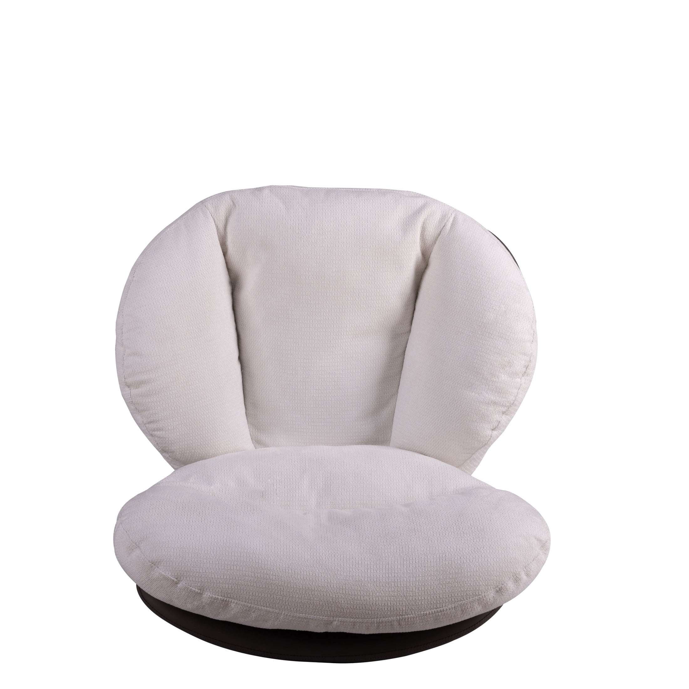Talvora Modern 360° Swivel Upholstered Chenille Accent Chair, Metal Base, White
