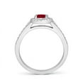 thumbnail image 2 of ANGARA Natural Classic Oval Ruby Halo Engagement Ring with Diamond Accents in 14K White Gold for Women (Size-6x4mm) | July Birthstone, Anniversary, Jewelry Gift for Women | Natural Ruby Ring, 2 of 11
