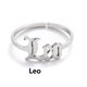 thumbnail image 1 of Anillos para mujer, regalos para mujer, aretes de acero inoxidable con apertura de doce letras inglesas, 1 of 2