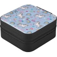 thumbnail image 3 of SKYSONIC Unicorn Travel Jewelry Box PU Leather Jewelry Organizer Ideal Gift for Women Girls, Portable Mini Jewelry Travel Case for Stud Earrings Rings Necklaces Bracelets, 3 of 7