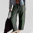 thumbnail image 2 of iHPH7 Corduroy Pants Women, Wide Leg Pants Woman, Barrel Pants Women, Baggy Pants, Harem Pants Women, Green M, 2 of 5