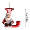 thumbnail image 3 of Dmlowu 26 Letter Christmas Ornaments with Santa - Exquisite Christmas Tree Ornaments for Xmas Tree, Personalized Hanging Christmas Tree Decorations Pendant for Holiday Party, 3 of 6