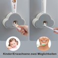 thumbnail image 4 of Self Adhesive Automatic Toothpaste Dispenser Wall Mounted Toothbrush Rack Silica Gel Gray Plastic, 4 of 5