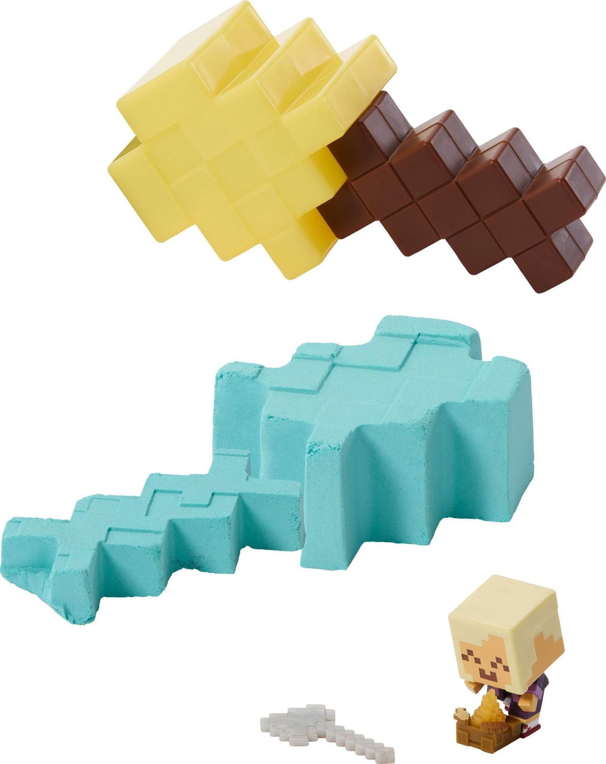 Minecraft Mini Mode Mining Action Figures with Reveal, Accessory & Moldable Sand (Characters May Vary)