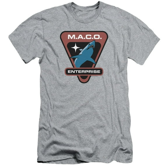 Trevco CBS1871-PSF-1 Star Trek & Maco Patch HBO Short Sleeve Cotton Adult Premium Canvas Brand Slim Fit 30-1 T-Shirt, Athletic Heather - Small