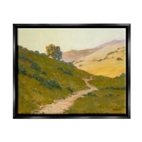 Stupell Vast Rural Landscape Path Landscape Painting Black Floater Framed Art Print Wall Art