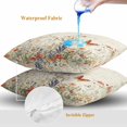 thumbnail image 4 of Throw Pillow Covers 18x18 Inch Set of 2, Retro Spring Floral Waterproof Outdoor Pillow Covers, Botanical Colorful Summer Butterfly Decorative Cushion Pillowcases for Couch, Sofa, Bed, Garden, Patio, 4 of 9