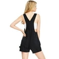 thumbnail image 3 of Revolt Women's Juniors Classic Twill Short Overalls (Pure Black, Medium), 3 of 3