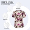 thumbnail image 3 of Rateoe Rose Flowers Pattern Men’s Baseball Short Sleeve Polo Shirt, Midweight Men's Shirt Golf Shirt Polo Shirts Quick Dry Short-4X-Large, 3 of 7