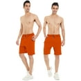 thumbnail image 5 of Tyhengta Mens Shorts Casual Comfortable Workout Shorts Drawstring Zipper Pockets Elastic Waist Orangered 32, 5 of 8
