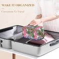 thumbnail image 3 of FORMRS Makeup Bag Travel Cosmetic Organizer for Women Fold Flat Zipper Pouch with Handle, White Vibrant Flowers, 3 of 8