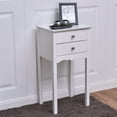 thumbnail image 4 of Gymax 2 PCS Side Table End Accent Table Night Stand W/ 2 Drawers White, 4 of 10