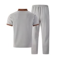 thumbnail image 3 of ZUKMRJPC Men's Tracksuit 2 Piece Waffleknit Textured Athletic Sweatsuits Short Sleeve Shirts and Long Pants Casual Running Jogging Suit Sets, 3 of 4