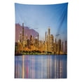 thumbnail image 3 of Ambesonne Illinois Tablecloth Rectangular Table Cover, Night Panorama Skyline, 60"x84", Ceil Blue Apricot, 3 of 4
