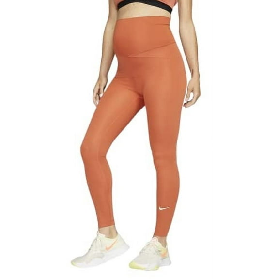 Nike One Women's High-Waisted Maternity Leggings Small Light Sienna/White DH1587-812