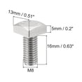 thumbnail image 2 of Cuadrada Cabeza Perno, 2uds M8x16mm Completamente Roscado 304 Inoxidable Acero Grado C Cuadrado Máquina Tornillos, 2 of 5