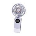 thumbnail image 2 of Mini ventilador de mano, ventilador de escritorio silencioso, pantalla LED portátil de 5 velocidades, ventilador de refrigeración, ventilador USB para Púrpura claro, 2 of 9