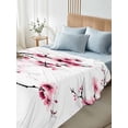 thumbnail image 4 of Cherry Blossoms Twim Size Flat Sheet, Wrinkleproof & Fadeproof Cooling Flat Bed Sheet Only, Pink Pastoral Modern Gradient Spring Breathable Soft Bedding Top Sheets 66 x 96 Inches, 4 of 8