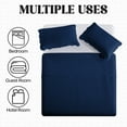 thumbnail image 3 of Moonlight20015 3 Piece Quilt Set Lightweight Ultrasoft Microfiber Bedding Navy Blue Color Queen, 3 of 13