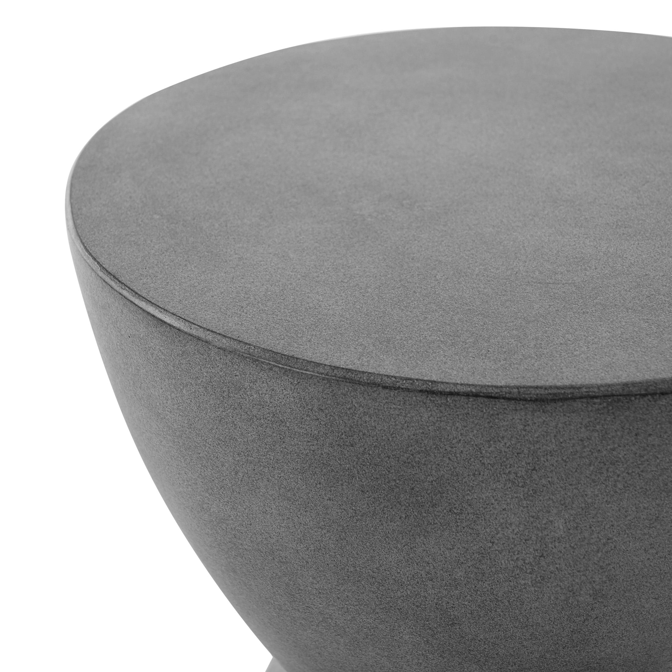 Christopher Knight Home Outdoor Patio Round Hourglass Accent Table, Lightweight Concrete, Charcoal