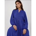 thumbnail image 3 of Textured V-Neck Maxi Dress with Button Detail, 3 of 7