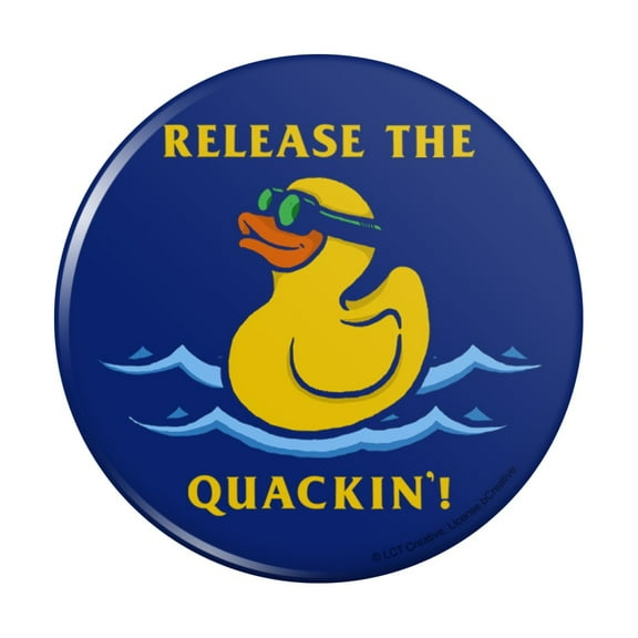 Release the Quackin' Kraken Rubber Duck Funny Humor Pinback Button Pin