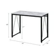 thumbnail image 6 of 35 inch Small Computer Desk,Writing Desk with Metal Frame for Home,Antique White & Black, 6 of 6