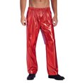 thumbnail image 1 of Aislor Pantalon de Danse Jazz Métallisé pour Homme, Taille Élastique, Rouge, P, 1 of 5