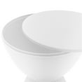 thumbnail image 3 of Pemberly Row Contemporary Plastic Ribbed Round End Table in White, 3 of 8
