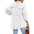 thumbnail image 3 of Langwyqu Spring Fall Women Turn-Down Collar Casual Jacket Zipper Coat With Pocket, 3 of 4