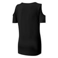 thumbnail image 5 of Womens Summer Shirts Short Sleeve V Neck Criss Cross Cold Shoulder Tops Blouse, 5 of 5