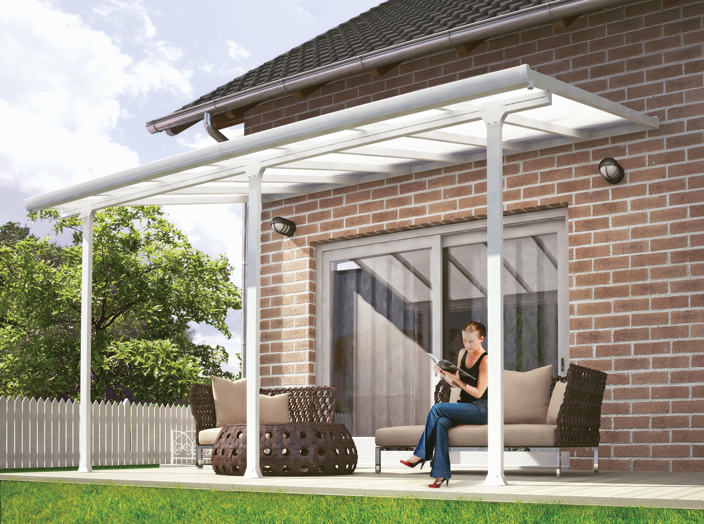 PalramCanopia Feria Polycarbonate Patio Cover, 10'x14', White