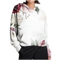 thumbnail image 2 of NJDVHB Womens Hooded Sweatshirts,Women Fall And Winter Solid Color Long Sleeve Warm Wool Pockets Drawstring Hooded Sweatshirt Top, 2 of 4