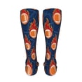 thumbnail image 6 of Bingfone American Football and Fire Flames Print Compression Socks for Women and Men Long Socks for Running Athletic Cycling Nurse, 6 of 8