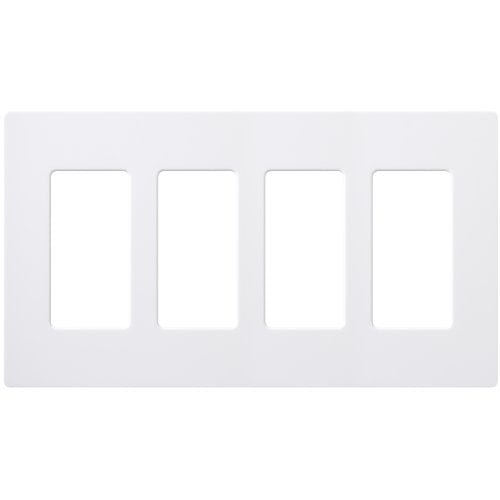 Lutron Cw 4 Wh Four Gang Claro Decora Style Screwless Wall Plate White Walmart Com Walmart Com