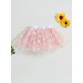 thumbnail image 4 of Bagilaanoe Little Girls Skirt Elastic Waist Flower Print Tulle Skirt 3T 4T 5T 6T 7T Kids Summer Tutu Skirt, 4 of 8