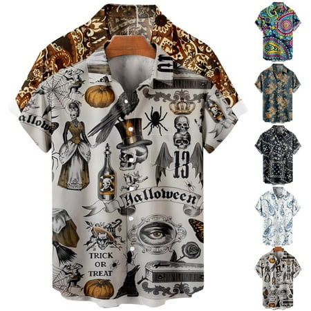 

Youth Adult Short Sleeve Shirt Printed Retro Clothes for Boys 5-14 Years