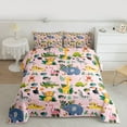 thumbnail image 2 of Manfei Jungle Leopard Cheetah Twin Comforter Set,Zoo Giraffe Zebra,Elephant,2-Piece Breathable, 2 of 8