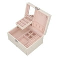 thumbnail image 3 of Double Layer Jewelry Case, Partition Design Large Capacity Jewelry Box With Drawer For Women For Bedroom, 3 of 8