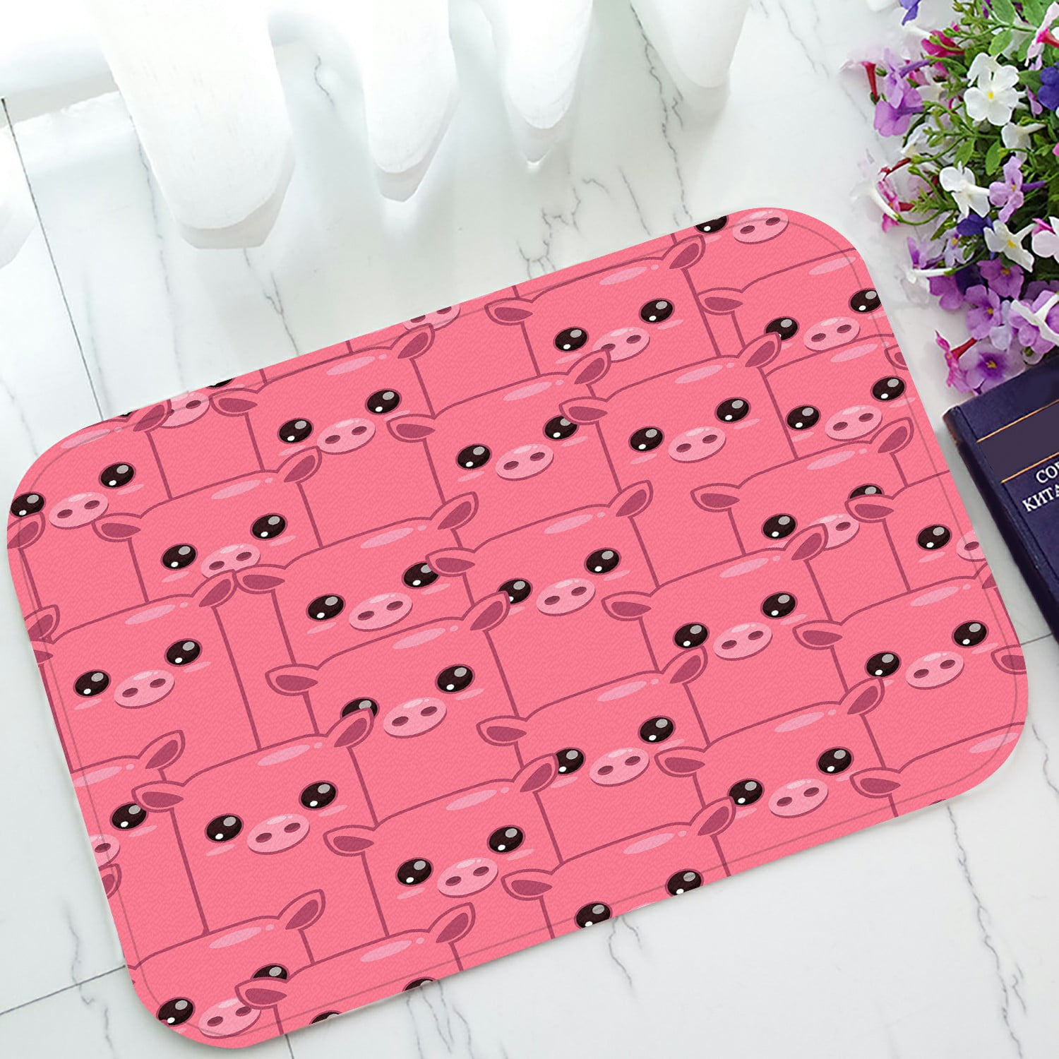 ABPHQTO Cute Cartoon Pink Pigs Doormat Entrance Rug Area Rug Floor Mat