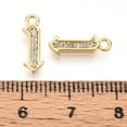 thumbnail image 3 of Brass Micro Pave Cubic Zirconia Charms Number 1 Real 18K golden Plated 13~14x4.5~8x2mm Hole: 1.5mm, 3 of 3