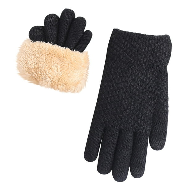Guantes de terciopelo de invierno, gruesos y cálidos, para mujer, para exteriores, resistentes al frío, mitones para mujer
