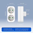 thumbnail image 3 of Double Plug For Socket, Pack Of 3 Multiple Sockets Without Cable, 4000 W Portable Wall Plate Sockets, 250 V/16 A Socket Adapter For Office, Home, Trav, 3 of 4