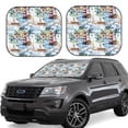 thumbnail image 1 of Balery Watercolor Sailboat Parasol para parabrisas de coche de 2 piezas | Parasol plegable para parabrisas delantero de coche para la mayoría de sedanes-Small, 1 of 6