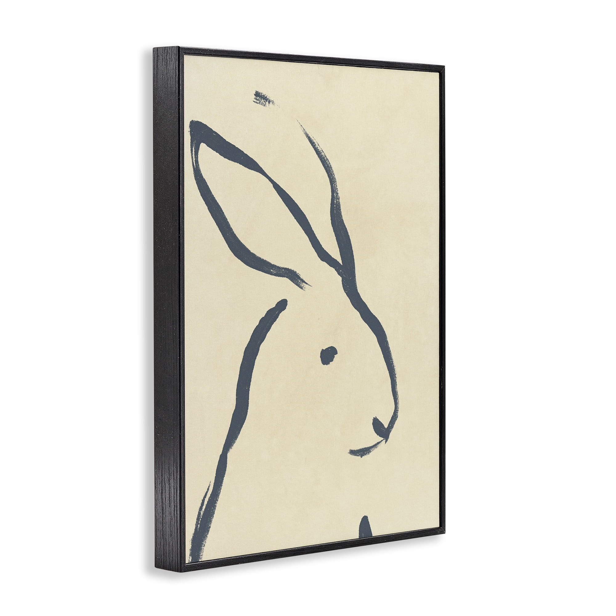 Stupell Industries Minimal Rabbit Doodle Animals & Insects Drawing Black Framed Art Print Wall Art, 20 x 30