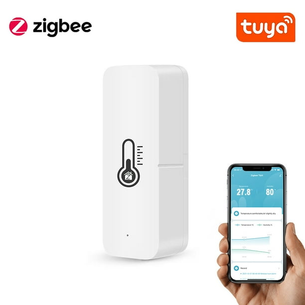 Tuya Electric Temperature Humidity Sensor Indoor Bedroom Hygrometer Wireless Living Room Bedroom Detector Alarm Hotel Home Intelligent Supplies Zigbee