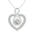 thumbnail image 1 of Angara Natural Diamond Necklace - Diamond Heart Pendant with Infinity Loop in Platinum for Women, 1 of 8