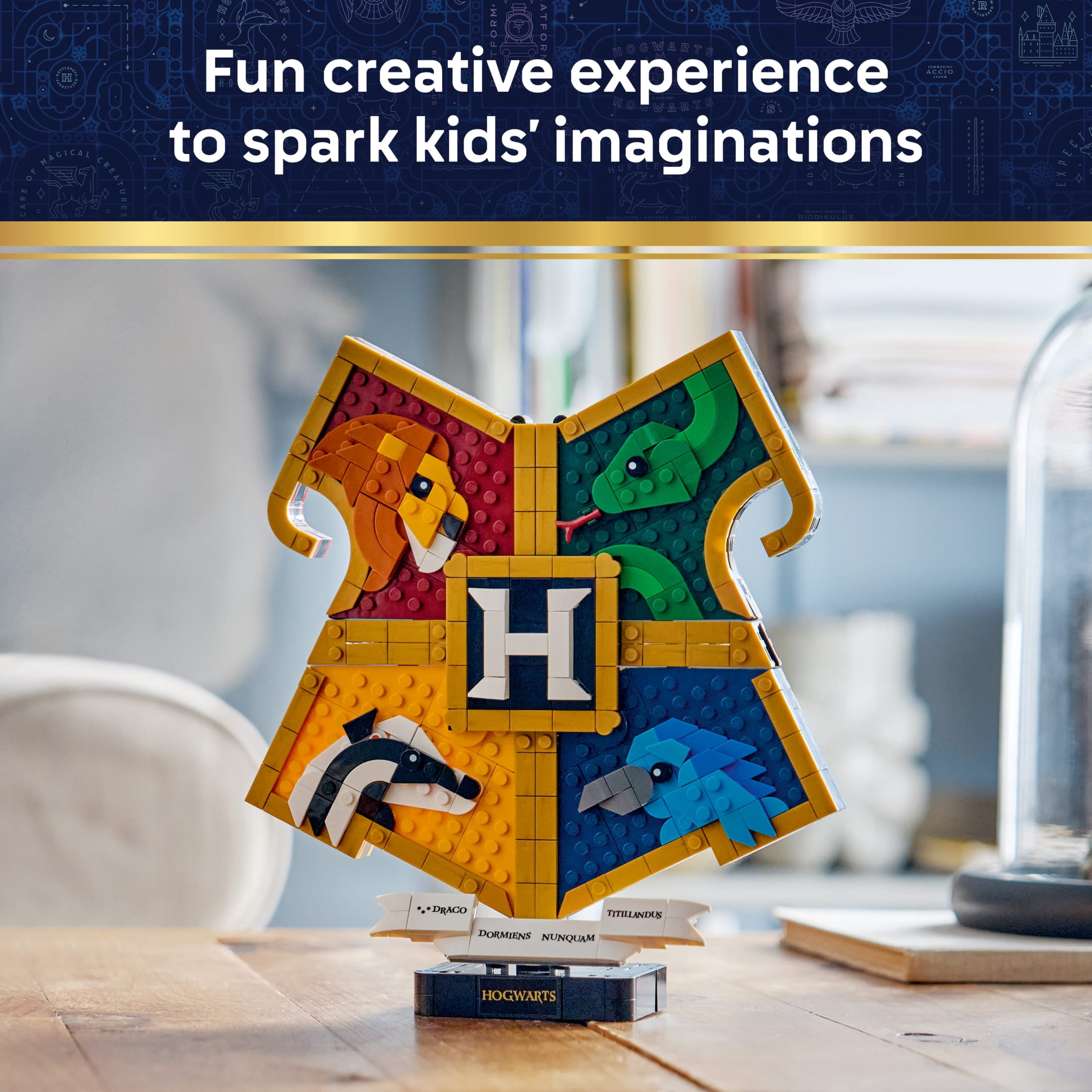 LEGO Harry Potter Hogwarts House Crest - Building Toy for Girls & Boys, Ages 12+ - Harry Potter Gift - Kids Bedroom, Desk or Bookshelf Decor - 76462